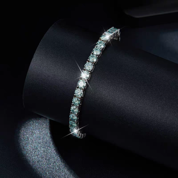 9k gold lab blue diamonds bracelet jewelry