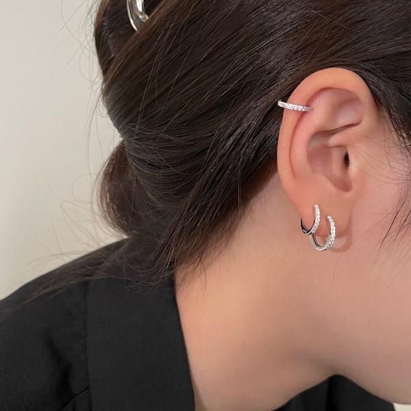 Lab Grown Diamond Set stud earrings in18K White Gold