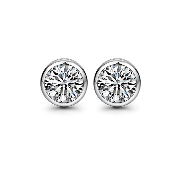 Lab Grown Diamond Bubble Earrings 18K White Gold