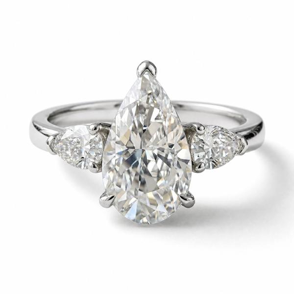 Waterdrop Tri-Soul Stone Ring Lab grown diamond